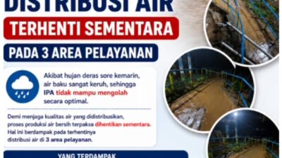 Air Sungai Meluap, Tiga Instalasi Pengolahan Air di Padang Hentikan Operasional Sementara